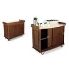 image of Forbes Industries 5759 Beverage Cart w/ (2) Sliding Doors & 3-Sided Avonite Top, Wood Veneer Cabinet