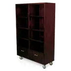 image of Forbes Industries 5795 Mobile Back Bar w/ (6) Shelves & Wood Veneer Cabinet