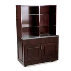 image of Forbes Industries 5868 Hardwood Mobile Back Bar with (4) Glass Shelves, Avonite Countertop