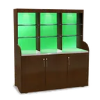 image of Forbes Industries 5873-ACRYLIC Luxe Series Mobile Back Bar w/  (3) Doors, (6) Glass Shelves