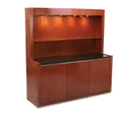 image of Forbes Industries 5881 Mobile Hardwood Back Bar w/ Wood Veneer Cabinet, Avonite Countertop