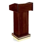 image of Forbes Industries 5912 Floor Podium w/ Open Back Section, (2) Wheels