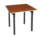 image of Forbes Industries 600-7272A 600 Series Square Folding Table, 72"W X 72"L X 30"H, Plywood Top, Walnut Stain, Aluminum Edge