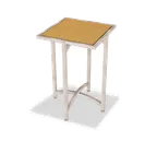 image of Forbes Industries 7021L-42 EcoFlex Elite Lam Series Square Folding Table, 24"W x 24"D x 42"H, Two-Sided Laminate Top, Brushed Steel Frame