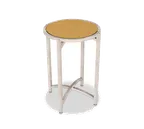 image of Forbes Industries 7025L-48 EcoFlex Elite Lam Series 24" Round Collapsible Table with Two-Sided Laminate Top and Stainless Steel Frame