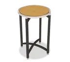 image of Forbes Industries 7026L-36 EcoFlex Elite Lam Series 24" Round Folding Table, Laminated Top, Black Steel Frame, Side Mount