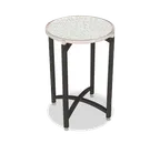 image of Forbes Industries EcoFlex Elite Trend Series 24" Diameter Round Folding Table, 30"H, Textured Black Steel, Plastic Laminated Top, Model 7026T-30