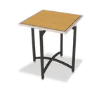 image of Forbes Industries 7028L-36 EcoFlex Elite Lam Series Square Folding Table, 30"W x 30"D x 36"H, Textured Black Steel, Two-Sided Laminate Top