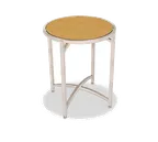 image of Forbes Industries 7033L-48 EcoFlex Elite Lam Series 30" Round Collapsible Table, Laminate Top, Brushed Stainless Steel Frame, 48"H