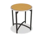 image of Forbes Industries 7034L-24 EcoFlex Elite Lam Series 30" Round Folding Table, 24"H, Textured Black Steel, Two-Sided Laminate Top