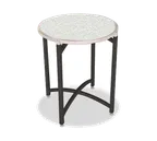 image of Forbes Industries 7034T-30 EcoFlex Elite Trend Series 30" Round Folding Table, Steel Square Tube, Textured Black Paint, Plastic Laminated Top