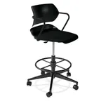 image of Forbes Industries AS005A12H## Acton® Caster Base Task Stool, Plastic Back & Seat, Arms, Non-Upholstered