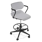 image of Forbes Industries AS115A12H## Acton® Upholstered Bar Stool with Arms, Arm Caps, Soft Casters