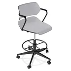 image of Forbes Industries AS115A14H## Acton Task Stool, Upholstered Back & Seat, Arms with Arm Caps, Soft Caster with Brake