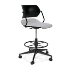 image of Forbes Industries ASP25A13H## Acton® Armless Upholstered Task Stool with Caster Base, Plastic Back, Hard Caster