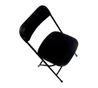 image of Forbes Industries C600BLK/BL Steel Folding Chair for Indoor/Outdoor Use - Black Plastic Formed Back & Seat
