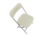 image of Forbes Industries C600BNE/NE Steel Folding Chair for Indoor/Outdoor Use - Bone Plastic Formed Back & Seat