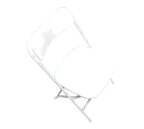 image of Forbes Industries C600WWH/WH Steel Folding Chair for Indoor/Outdoor Use - Wedding White Plastic Formed Back & Seat