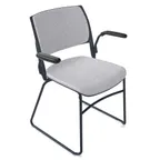 image of Forbes Industries FGA200###### Nima Upholstered Sled Base Desk Height Chair w/ Arms, Steel Glides