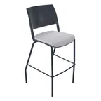 image of Forbes Industries FGC12 NIMA Four Leg Bar Height Chair, Armless, Plastic Back, Upholstered Seat, Stacking