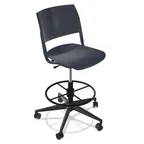 image of Forbes Industries FGF022###### 20 Inch NIMA Swivel Base Armless Plastic Bar Stool with Soft Caster