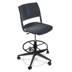 image of Forbes Industries FGF023###### NIMA Swivel Base Armless Plastic Restaurant Bar Stool with Hard Caster