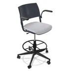 image of Forbes Industries FGF102 NIMA Swivel Bar Stool with Arms, Upholstered Seat, Soft Caster