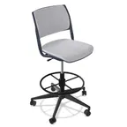 image of Forbes Industries FGF224 NIMA Upholstered Armless Swivel Bar Stool with Soft Caster Brake