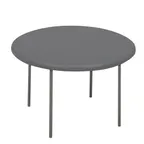 image of Forbes Industries RS60RDCC-CC Resilient IndestrucTableTOOSeries Folding Table, 60" Round, 29"H, Charcoal Polyethylene Top, Lightweight, 2" Thick