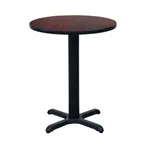 image of Hubert 32Q-076 CenPro 24" Round Table Set with 4 Black Ladder-Back Chairs, 29" Height