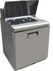 image of QualServ UCSP132-SS11A 32" 1-Door Sandwich and Salad Prep Table, 8 Pans, Stainless Steel