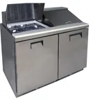 image of QualServ UCSP160-SS61A 60" 2-Door Sandwich and Salad Prep Table, 16 Pans, Stainless Steel