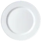 image of Steelite 11010212 8" Round China Plate, Ceramic, Wide Rim, Dishwasher/Oven Safe to 530°F - 24/Case