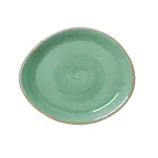 image of Steelite 12130521 Aqua China Plate 10" x 8.125" x 1" FreeForm NarrowRim Oven Safe 530°F - 1 Dozen