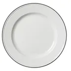 image of Steelite 1406X0101 11.25" Round Ceramic Plate Black Band, Vitrified, Oven Safe To 530°F - 6/Case