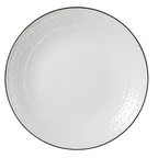 image of Steelite 1406X0103 Coupe Plate 11.25" Round Black Bead Band, Ceramic, Oven Safe 530°F/275°C - 6/Case