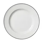 image of Steelite 1406X0105 10" Round Ceramic Plate, Black Band, Vitrified, Oven Safe To 530°F/275°C - 1 Dozen