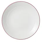image of Steelite 1407X0103 Coupe Plate, 11-1/4" Ceramic With Maroon Bead Band, Oven Safe 530°F - 6/Case