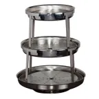 image of Steelite 5850JX00 - 3-Tier Round Seafood Stand, 15.5" Diameter, Stainless Steel Base, Williamsburg