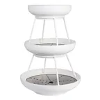 image of Steelite 5862JX61 - 3-Tier Seafood Stand, 11.625"×17" Silver Finish, Stainless, 17-20" Height