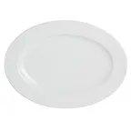 image of Steelite 61101ST0264 Oval Plate Avalon Porcelain, 12.625" x 9.25", Wide Rim Oven Safe 500°F, 1 Dozen