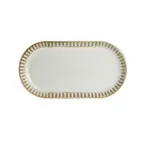 image of Steelite 6162RG127 - Oval Tray, 9.75" x 5.625" x 1" Porcelain, Birch, Safe 425°F - 24/Case