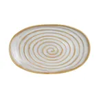 image of Steelite 6210FA005 Oval Porcelain Dinner Plate, 11" x 6.75" Azores Costa Folio Design - 1 Dozen