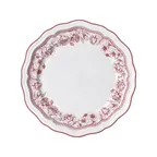 image of Steelite 62530FP811 - Hannah Maroon Rim Plate, 10.25" Round Porcelain Scalloped Edge - 1 Dozen