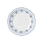 image of Steelite 62533FP812 Rim Plate, 9" Round Porcelain Dinner Plate, Giselle Blue Scalloped - 1 Dozen
