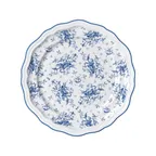 image of Steelite 62543FP811 - 10.25" Round Porcelain Plate, Adelina Liliana Blue Scalloped Edge - 1 Dozen