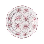 image of Steelite 62545FP811 - 10.25" Round Porcelain Plate in Liliana Maroon, Scalloped Edge - 1 Dozen