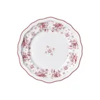 image of Steelite 62559FP812 - 9" Round Porcelain Plate, Camille Maroon Scalloped Edge, Folio - 1 Dozen