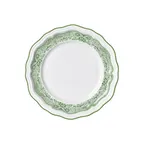 image of Steelite 62566FP812 Rim Plate, 9" Round Porcelain Plate, Scalloped Edge, Willow Rim Green - 1 Dozen