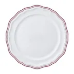 image of Steelite 62586FP811 - Plate, 10.25" Round Porcelain, Maroon Adelina Folio, Scalloped Edge - 1 Dozen
